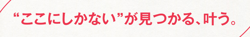 ここにしかないが、見つかる、叶う。