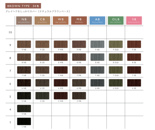 ブラウンタイプカラーチャート