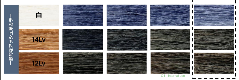 褪色チャート（Navy  Ash比較）